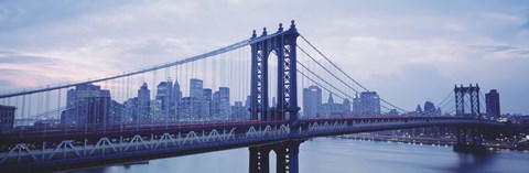 Framed Skyscrapers In A City, Manhattan Bridge, NYC, New York City, New York State, USA Print