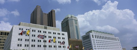 Framed Cloud over tall building structures, Columbus, Ohio Print