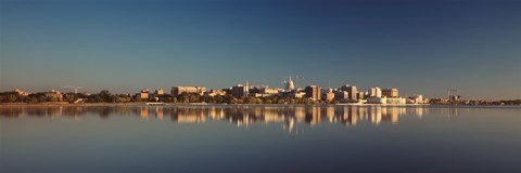 Framed USA, Wisconsin, Madison, Lake Monona, City on a waterfront Print