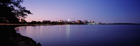 Framed Buildings Along A Lake, Lake Monona, Madison, Wisconsin, USA Print