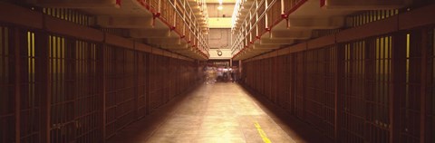 Framed Cell Block In A Prison, Alcatraz Island, San Francisco, California, USA Print