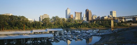 Framed City At Dusk, Memphis, Tennessee, USA Print