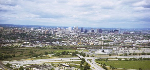 Framed Aerial view of a city, Newark, New Jersey, USA Print
