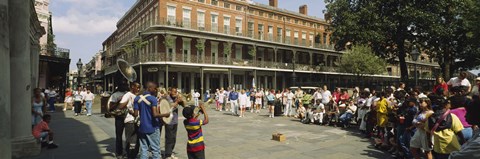 Framed Tourists in front of a building, New Orleans, Louisiana, USA Print