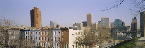 Framed High angle view of buildings in a city, Inner Harbor, Baltimore, Maryland, USA Print