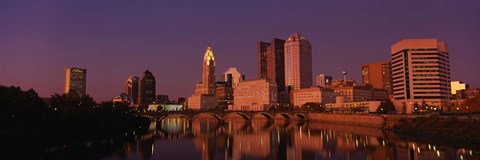 Framed Buildings at the waterfront, Columbus, Ohio, USA Print
