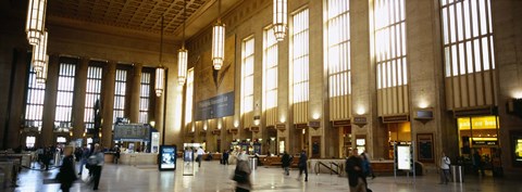 Framed Group of people at a station, Philadelphia, Pennsylvania, USA Print