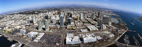 Framed Aerial view of a city, San Diego, California, USA Print