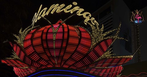 Framed High section view of a casino, Flamingo Casino, Las Vegas, Nevada, USA Print