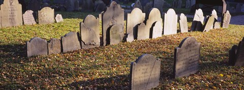 Framed Tombstones in a cemetery, Copp&#39;s Hill Burying Ground, Boston, Massachusetts Print