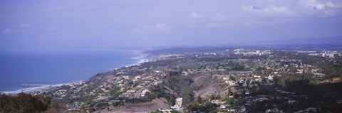 Framed High angle view of buildings on a hill, La Jolla, Pacific Ocean, San Diego, California, USA Print