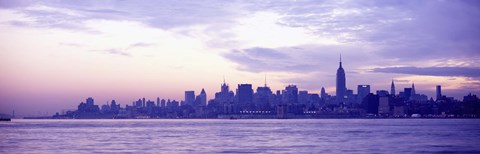 Framed Skyscrapers at the waterfront at sunrise, Manhattan, New York City, New York State, USA Print