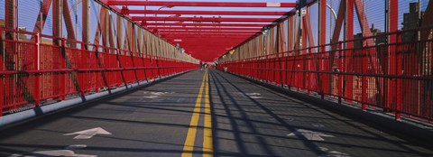 Framed Arrow signs on a bridge, Williamsburg Bridge, New York City, New York State, USA Print