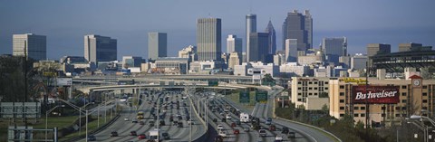 Framed High angle view of traffic on a highway, Atlanta, Georgia Print