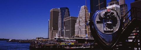 Framed Close-up of a Coin-Operated Binoculars, South Street Seaport, Manhattan, New York City, New York State, USA Print
