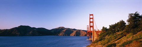 Framed Distant View of Golden Gate Bridge, San Francisco, California, USA Print