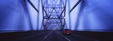 Framed Bay Bridge at Night, San Francisco, California Print