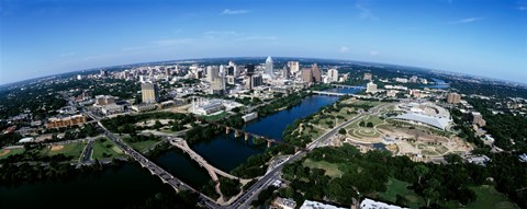 Framed Bird&#39;s Eye view of Austin,Texas Print