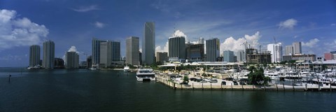 Framed Skyscrapers at the waterfront viewed from Biscayne Bay, Ocean Drive, South Beach, Miami Beach, Florida, USA Print
