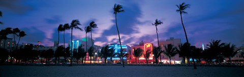 Framed Buildings lit up at dusk, Miami, Florida, USA Print