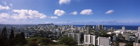 Framed Honolulu City Skyline Print