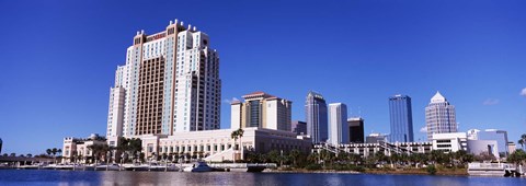 Framed Skyscrapers at the waterfront, Tampa, Hillsborough County, Florida, USA Print