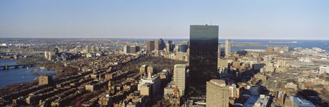 Framed Aerial View of Boston, Massachusetts Print