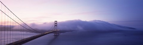 Framed Bridge across the sea, Golden Gate Bridge, San Francisco, California, USA Print