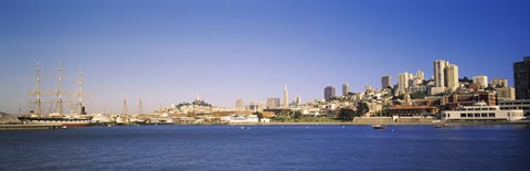 Framed Sea with a city in the background, San Francisco, California Print