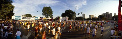 Framed People participating in a marathon, Chicago, Cook County, Illinois Print