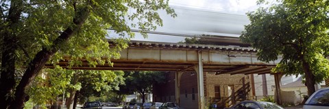 Framed Elevated train on a bridge, Ravenswood neighborhood, Chicago, Illinois, USA Print