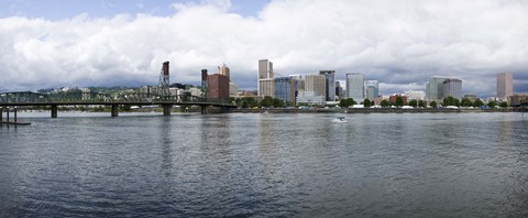 Framed Skyline and Willamette River, Portland, Oregon Print