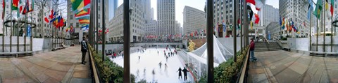 Framed 360 degree view of a city, Rockefeller Center, Manhattan, New York City, New York State, USA Print