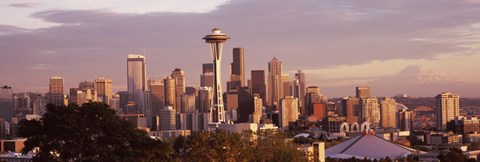 Framed Seattle skyline, King County, Washington State, USA 2010 Print