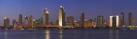 Framed San Diego Night View Print