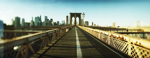 Framed City viewed from Brooklyn Bridge, Manhattan, New York City, New York State, USA Print