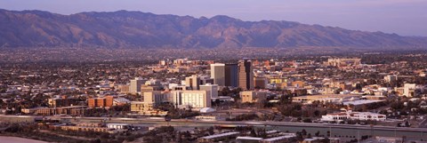 Framed Aerial View of Tucson, Arizona, USA 2010 Print