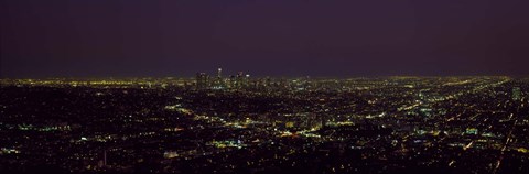 Framed High angle view of a cityscape, Los Angeles, California, USA Print