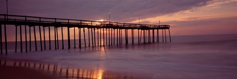 Framed Pier over an ocean, Ocean City, Maryland, USA Print