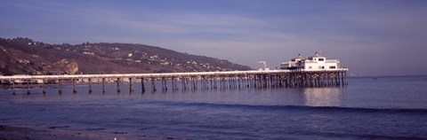 Framed Pier over an ocean, Malibu Pier, Malibu, Los Angeles County, California, USA Print