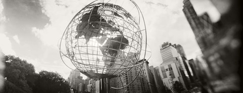 Framed Steel globe, Columbus Circle, Manhattan, New York City, New York State, USA Print