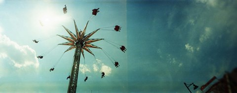 Framed Low angle view of a park ride, Brooklyn Flyer Ride, Luna Park, Coney Island, Brooklyn, New York City, New York State, USA Print