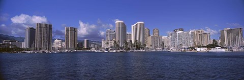 Framed Honolulu skyline, Hawaii Print