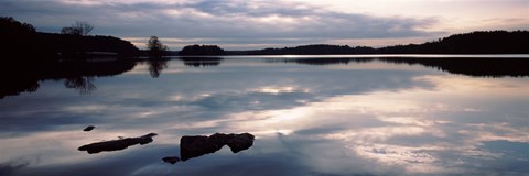 Framed Reflection of clouds in a lake, Loch Raven Reservoir, Lutherville-Timonium, Baltimore County, Maryland Print