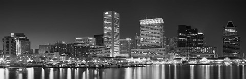 Framed City at the waterfront, Baltimore, Maryland, USA Print