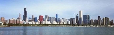 Framed Skyscrapers at the waterfront, Lake Michigan, Chicago, Cook County, Illinois, USA 2011 Print