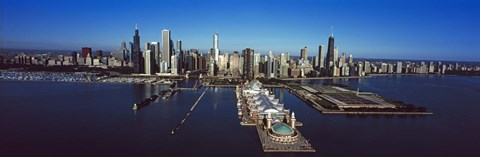 Framed Pier on a lake, Navy Pier, Chicago, Cook County, Illinois, USA 2011 Print