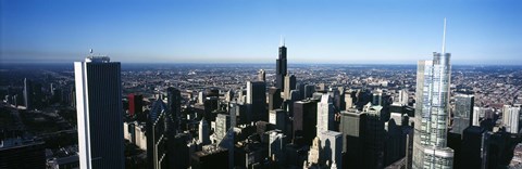 Framed Skyscrapers in a city, Trump Tower, Chicago, Cook County, Illinois, USA 2011 Print
