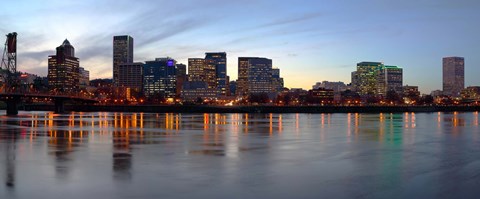 Framed Buildings at the waterfront, Portland, Multnomah County, Oregon, USA Print