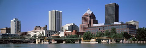 Framed Buildings at the waterfront, Genesee River, Rochester, Monroe County, New York State Print